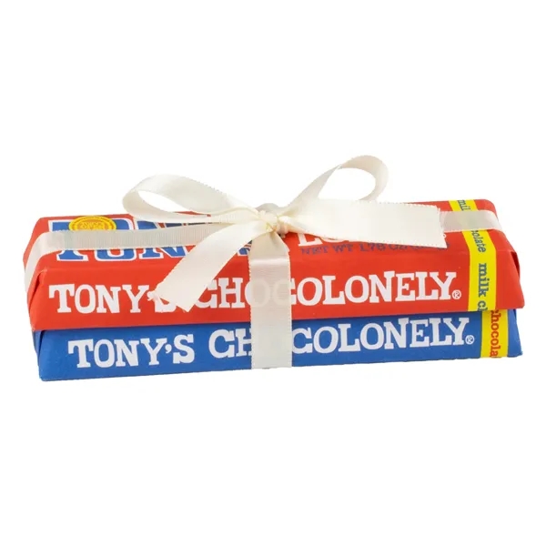 Small Chocolate Bar 2 Pack with Custom Ribbon... from ASI 71685 Midnite Snax®