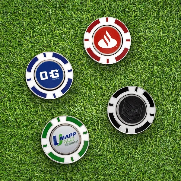 1.57" zinc alloy poker chip with detachable golf ball marker.... from ASI 52263 EMT