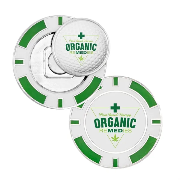 1.57" zinc alloy poker chip with detachable golf ball marker.... from ASI 52263 EMT