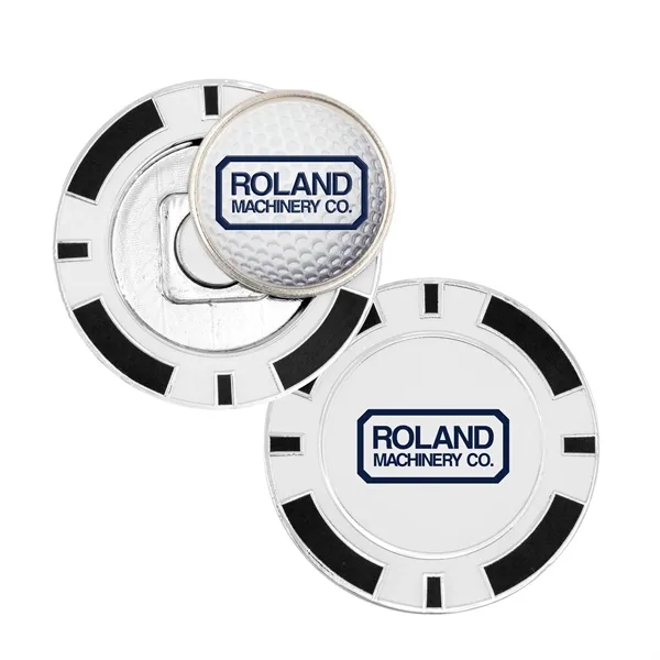 1.57" zinc alloy poker chip with detachable golf ball marker.... from ASI 52263 EMT