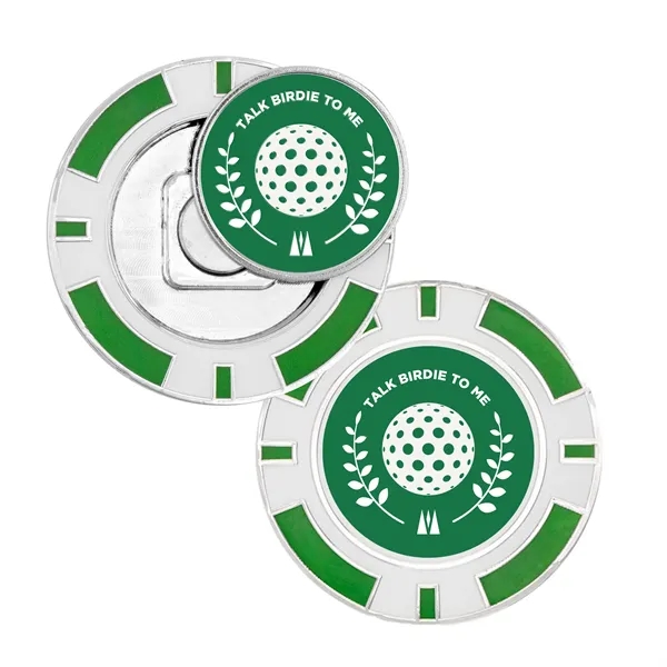 1.57" zinc alloy poker chip with detachable golf ball marker.... from ASI 52263 EMT