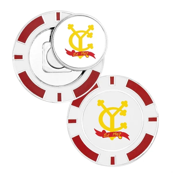 1.57" zinc alloy poker chip with detachable golf ball marker.... from ASI 52263 EMT