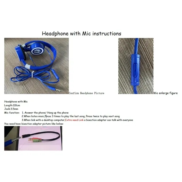 Headset with microphone, 3.5mm TRRS jack... from ASI 74585 Nu Promo International / Nu Promo Line