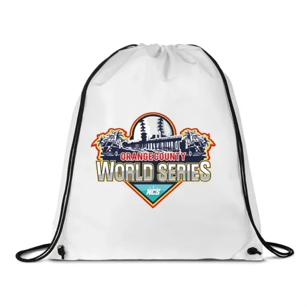 White/Black Draw String Back Sack - 12" x 15 3/4" .... from ASI 62635 Inno-Vative Solutions Grp LTD