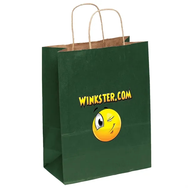 Matte paper shopper with a serrated cut top and twisted paper... from ASI 37940 Bag Makers Inc