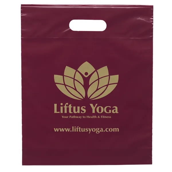 2.5 mil. low-density plastic bag with reinforced die cut handles.... from ASI 37940 Bag Makers Inc