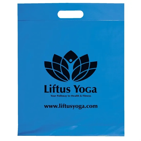 2.5 mil. low-density plastic bag with reinforced die cut handles.... from ASI 37940 Bag Makers Inc