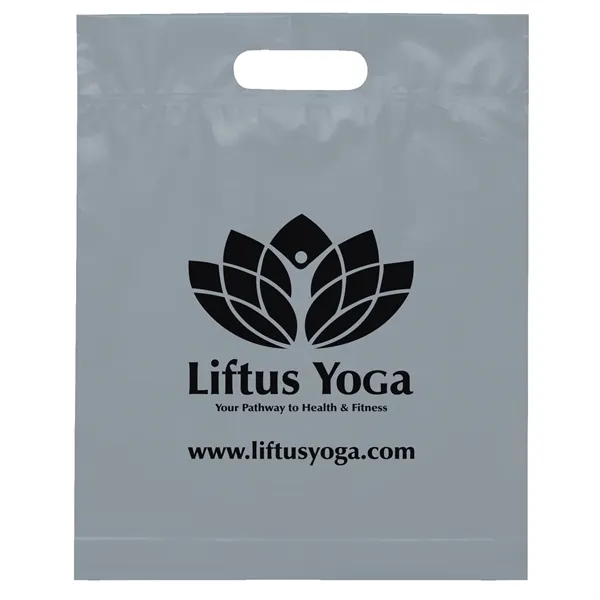 2.5 mil. low-density plastic bag with reinforced die cut handles.... from ASI 37940 Bag Makers Inc