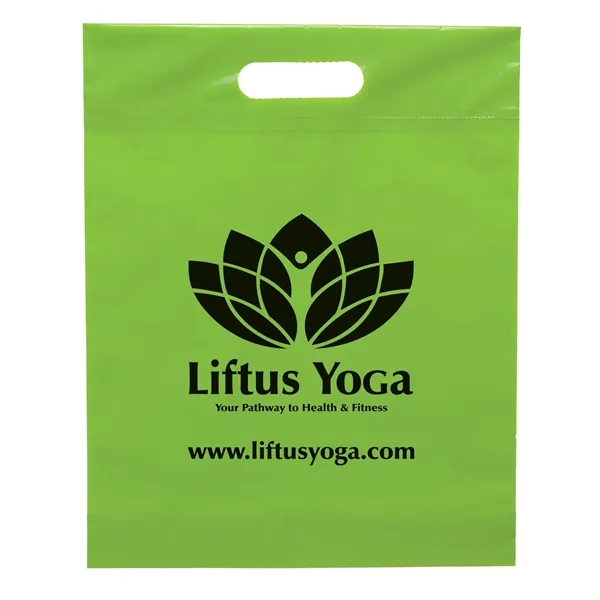 2.5 mil. low-density plastic bag with reinforced die cut handles.... from ASI 37940 Bag Makers Inc