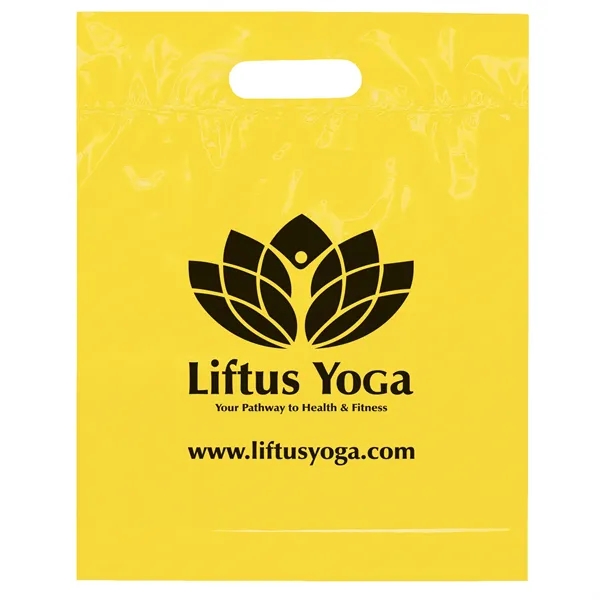 2.5 mil. low-density plastic bag with reinforced die cut handles.... from ASI 37940 Bag Makers Inc