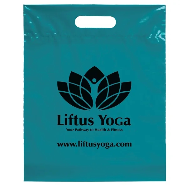 2.5 mil. low-density plastic bag with reinforced die cut handles.... from ASI 37940 Bag Makers Inc