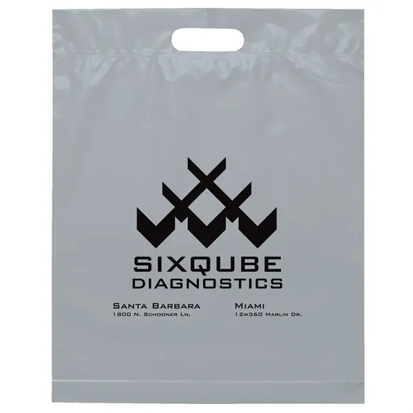 2.5 mil. low-density plastic bag with reinforced die cut handles.... from ASI 37940 Bag Makers Inc