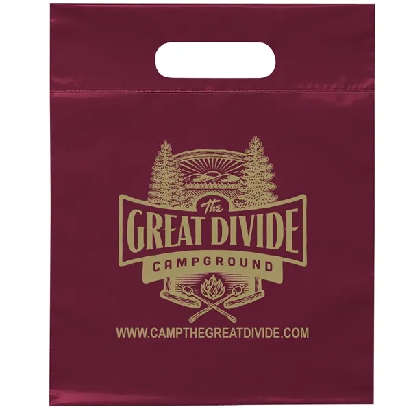 2.5 mil. low-density plastic bags with reinforced die cut handles.... from ASI 37940 Bag Makers Inc