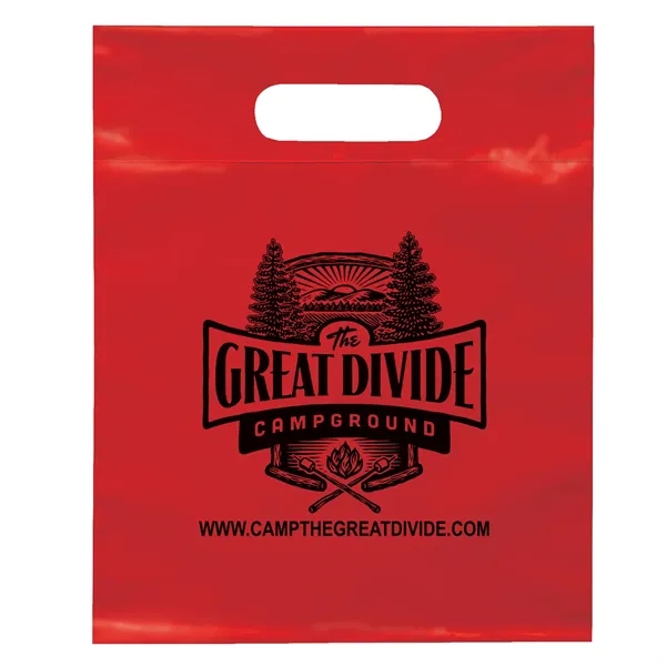 2.5 mil. low-density plastic bags with reinforced die cut handles.... from ASI 37940 Bag Makers Inc