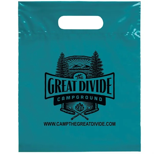 2.5 mil. low-density plastic bags with reinforced die cut handles.... from ASI 37940 Bag Makers Inc