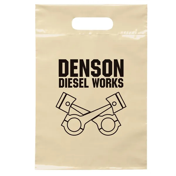 2.5 mil. low-density plastic bag with reinforced die cut handles.... from ASI 37940 Bag Makers Inc