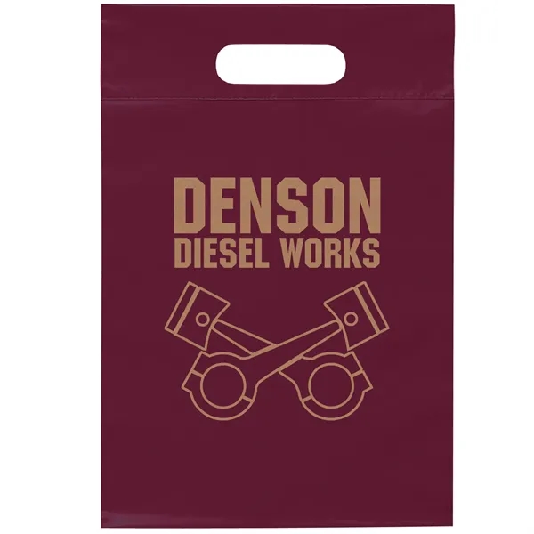 2.5 mil. low-density plastic bag with reinforced die cut handles.... from ASI 37940 Bag Makers Inc