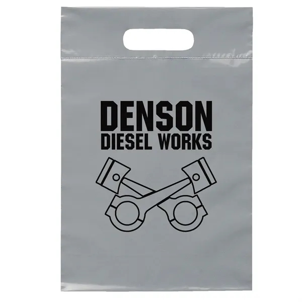 2.5 mil. low-density plastic bag with reinforced die cut handles.... from ASI 37940 Bag Makers Inc