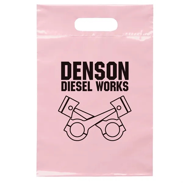 2.5 mil. low-density plastic bag with reinforced die cut handles.... from ASI 37940 Bag Makers Inc