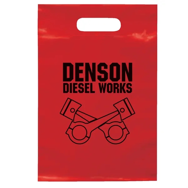 2.5 mil. low-density plastic bag with reinforced die cut handles.... from ASI 37940 Bag Makers Inc