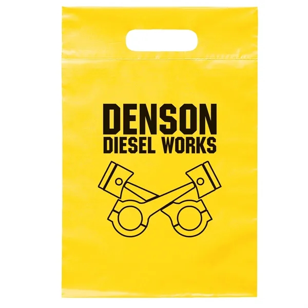 2.5 mil. low-density plastic bag with reinforced die cut handles.... from ASI 37940 Bag Makers Inc