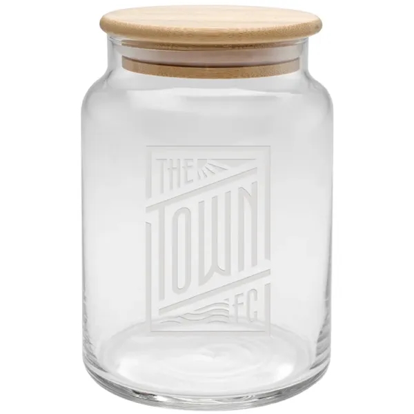26 oz. Etched Apothecary Jar with Bamboo Lid... from ASI 71920 Moderne Glass Company Inc
