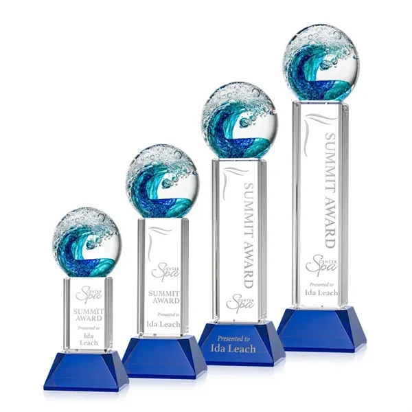 The magnificent Surfside Artglass award features a beautiful crashing blue wave... from ASI 84592 St Regis Group / St Regis