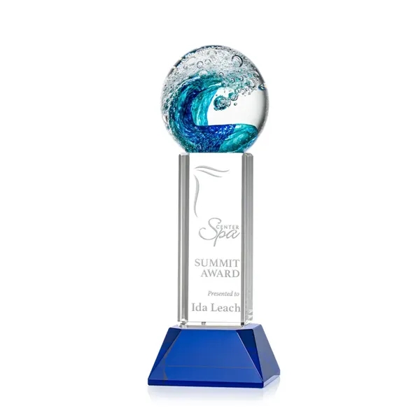 The magnificent Surfside Artglass award features a beautiful crashing blue wave... from ASI 84592 St Regis Group / St Regis