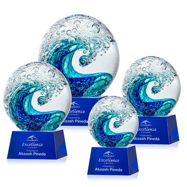 The magnificent Surfside Artglass award features a beautiful crashing blue wave... from ASI 84592 St Regis Group / St Regis
