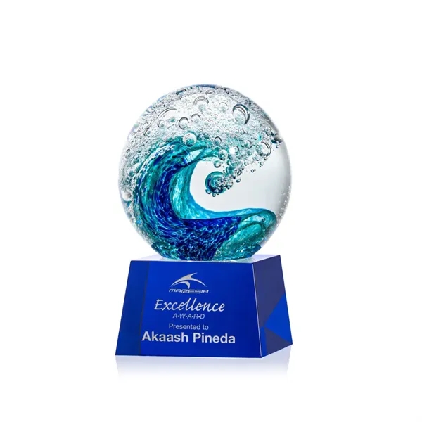 The magnificent Surfside Artglass award features a beautiful crashing blue wave... from ASI 84592 St Regis Group / St Regis