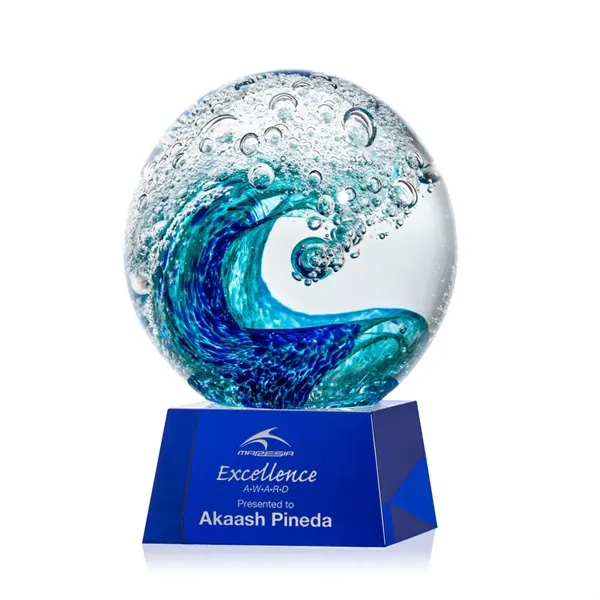 The magnificent Surfside Artglass award features a beautiful crashing blue wave... from ASI 84592 St Regis Group / St Regis