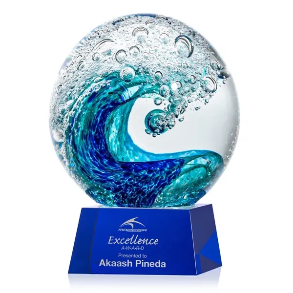 The magnificent Surfside Artglass award features a beautiful crashing blue wave... from ASI 84592 St Regis Group / St Regis