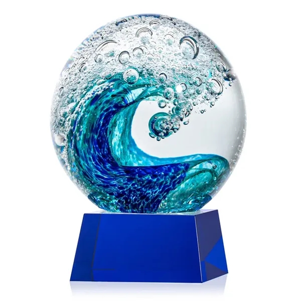 The magnificent Surfside Artglass award features a beautiful crashing blue wave... from ASI 84592 St Regis Group / St Regis