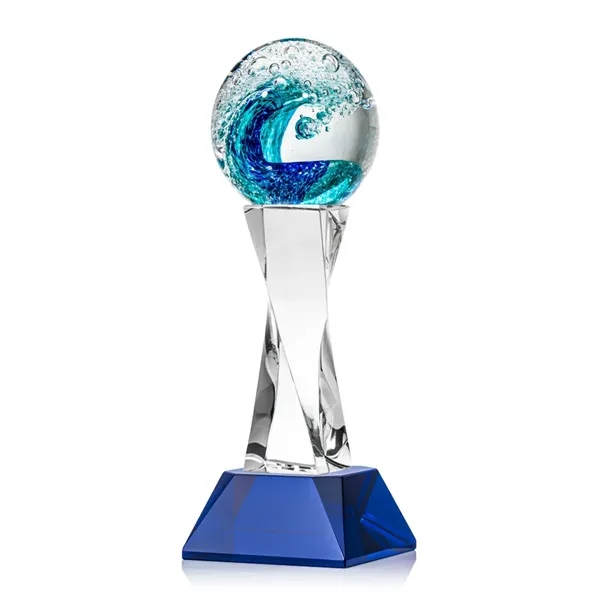 The magnificent Surfside Artglass award features a beautiful crashing blue wave... from ASI 84592 St Regis Group / St Regis