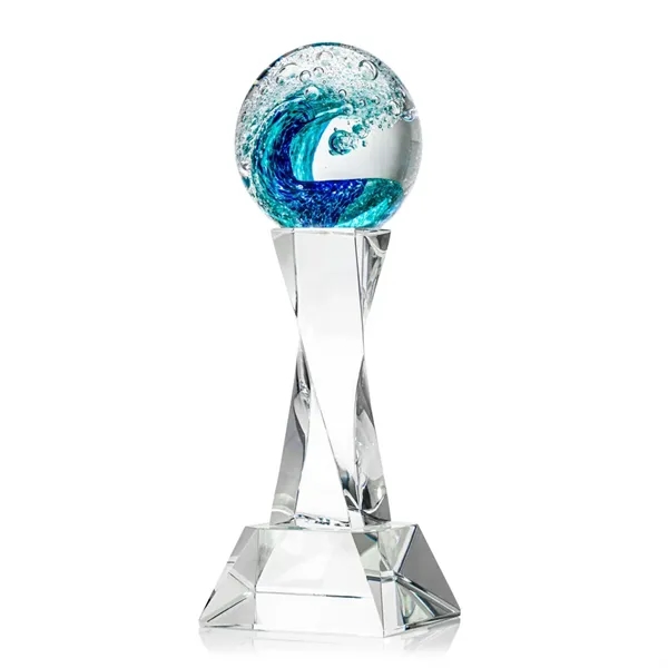 The magnificent Surfside Artglass award features a beautiful crashing blue wave... from ASI 84592 St Regis Group / St Regis