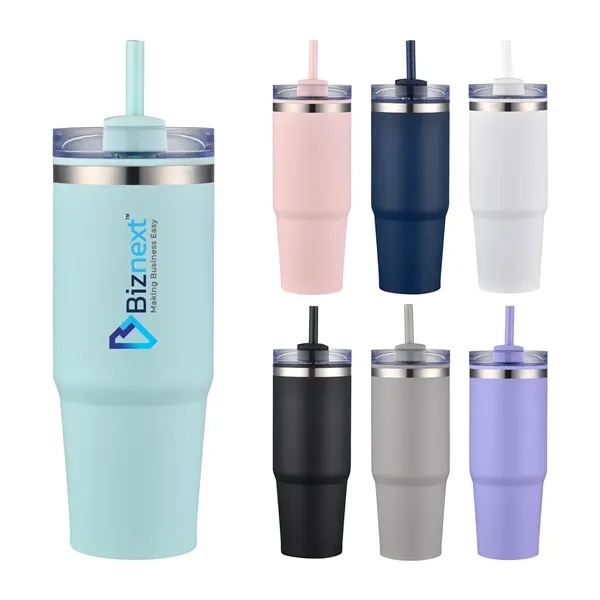 30oz Stainless Steel Travel Tumbler with Straw... from ASI 90859 Tempo Industries Inc / Tempo Tempoline