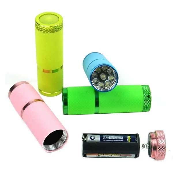 Aluminum alloy mini portable 9 LED flashlight with laser engraving on... from ASI 37218 Athena Promo (tm)