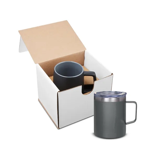 12 ounce mug with double-wall vacuum insulation and lid; Kraft gift... from ASI 79530 Prime Line