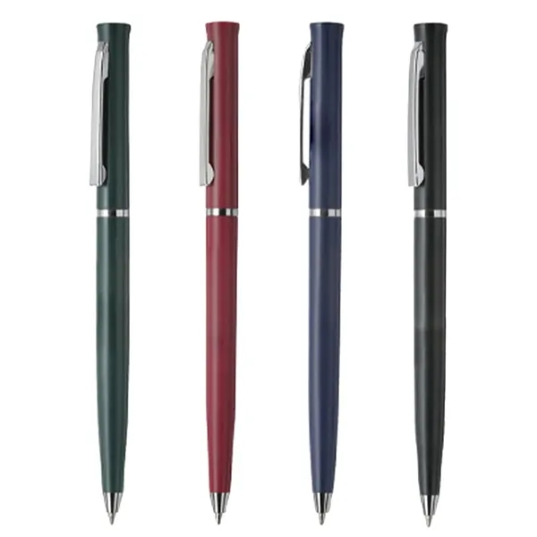 Ultra slim, twist action plastic ballpoint pen with solid opaque color.... from ASI 31517 Admart Products / Admart Line
