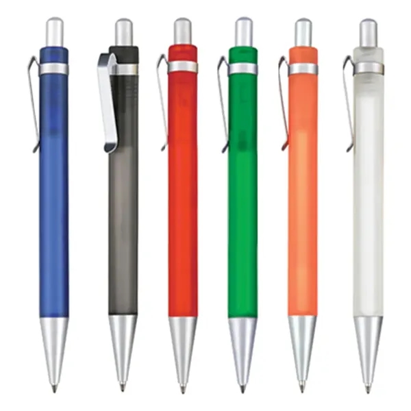 Wide body ballpoint pen with brushed silver clip and trim.... from ASI 31517 Admart Products / Admart Line