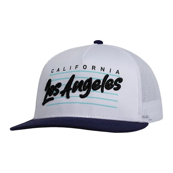 Deluxe Two-Tone Trucker Cap having many features. Profile: High profile.... from ASI 80129 Quake City Caps