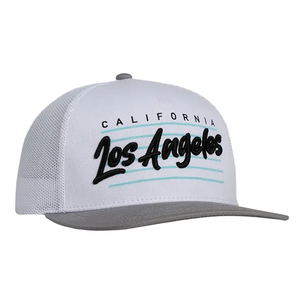 Deluxe Two-Tone Trucker Cap having many features. Profile: High profile.... from ASI 80129 Quake City Caps