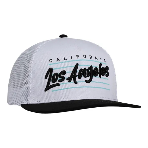 Deluxe Two-Tone Trucker Cap having many features. Profile: High profile.... from ASI 80129 Quake City Caps