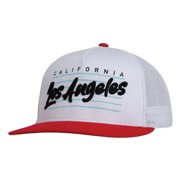 Deluxe Two-Tone Trucker Cap having many features. Profile: High profile.... from ASI 80129 Quake City Caps