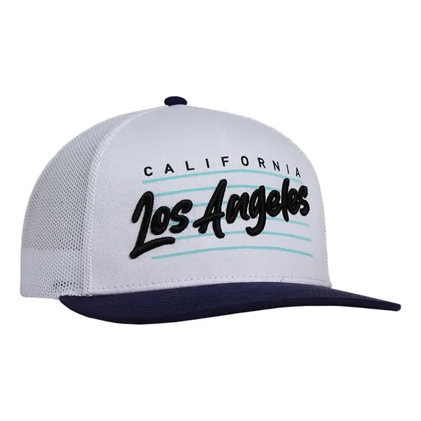 Deluxe Two-Tone Trucker Cap having many features. Profile: High profile.... from ASI 80129 Quake City Caps