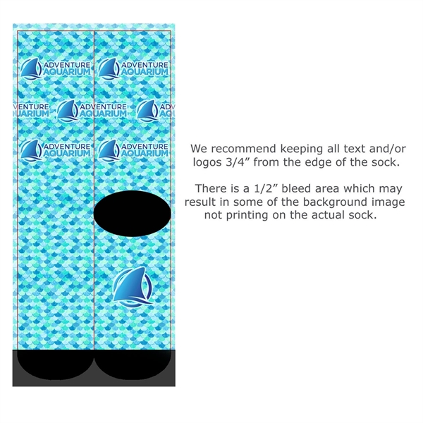 USA Made Full Color Couleurs Dye Sub Dress Socks with black... from ASI 90160 Suntex Industries