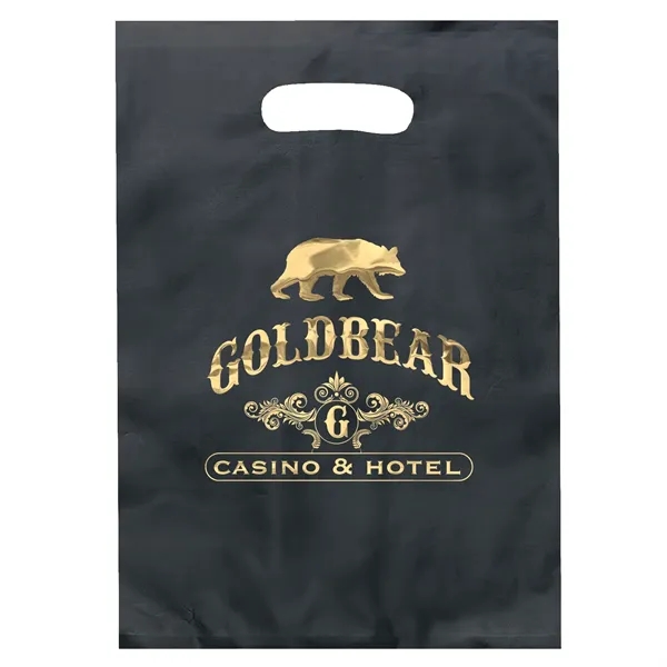 Hi-density 2.5 mil frosted plastic bag with die cut handles.... from ASI 37940 Bag Makers Inc