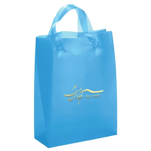 Colorful hi-density frosted plastic bag with fused loop handles.... from ASI 37940 Bag Makers Inc