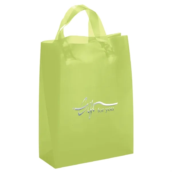 Colorful hi-density frosted plastic bag with fused loop handles.... from ASI 37940 Bag Makers Inc