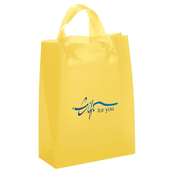 Colorful hi-density frosted plastic bag with fused loop handles.... from ASI 37940 Bag Makers Inc